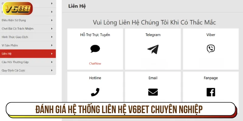 Liên hệ V6BET cung cấp dịch vụ tận tâm và đa dạng